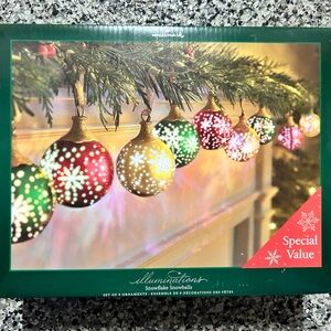 Hallmark 2005 Illuminations Snowflake Snowballs holiday ornament Power Box Xmas
